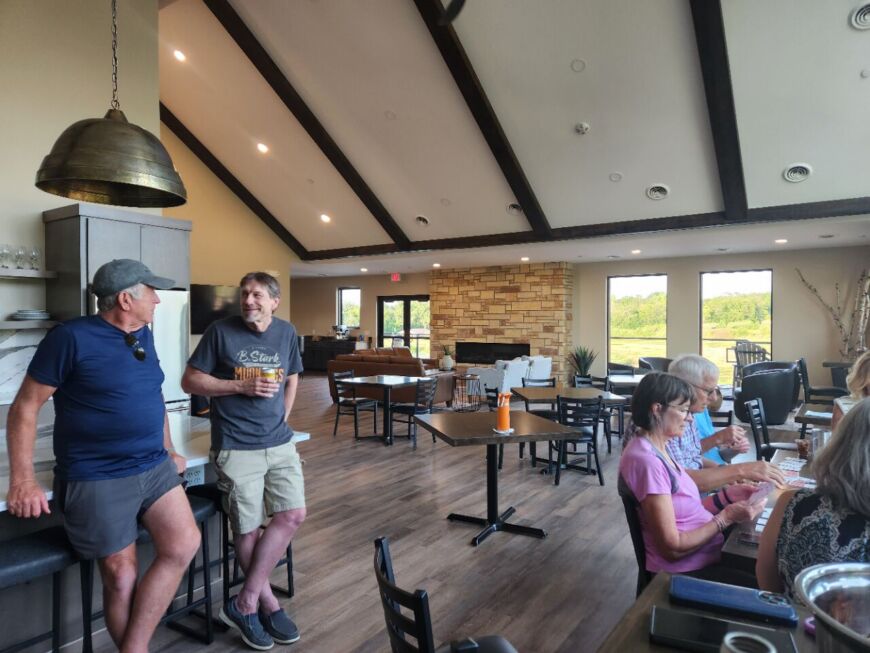 Residents gathering inside the Siesta Hills clubhouse in Mankato Minnesota