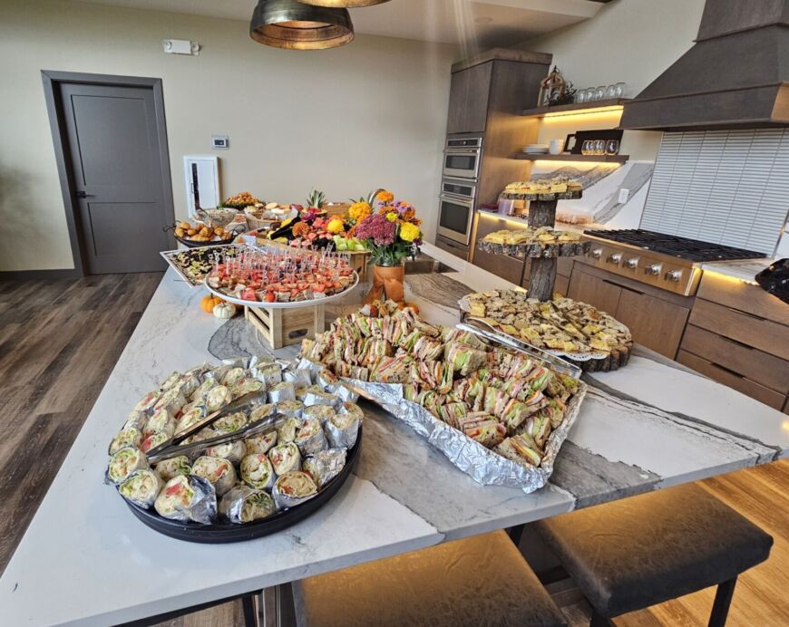 Food prepared for a community event at the Siesta Hills clubhouse in Mankato Minnesota