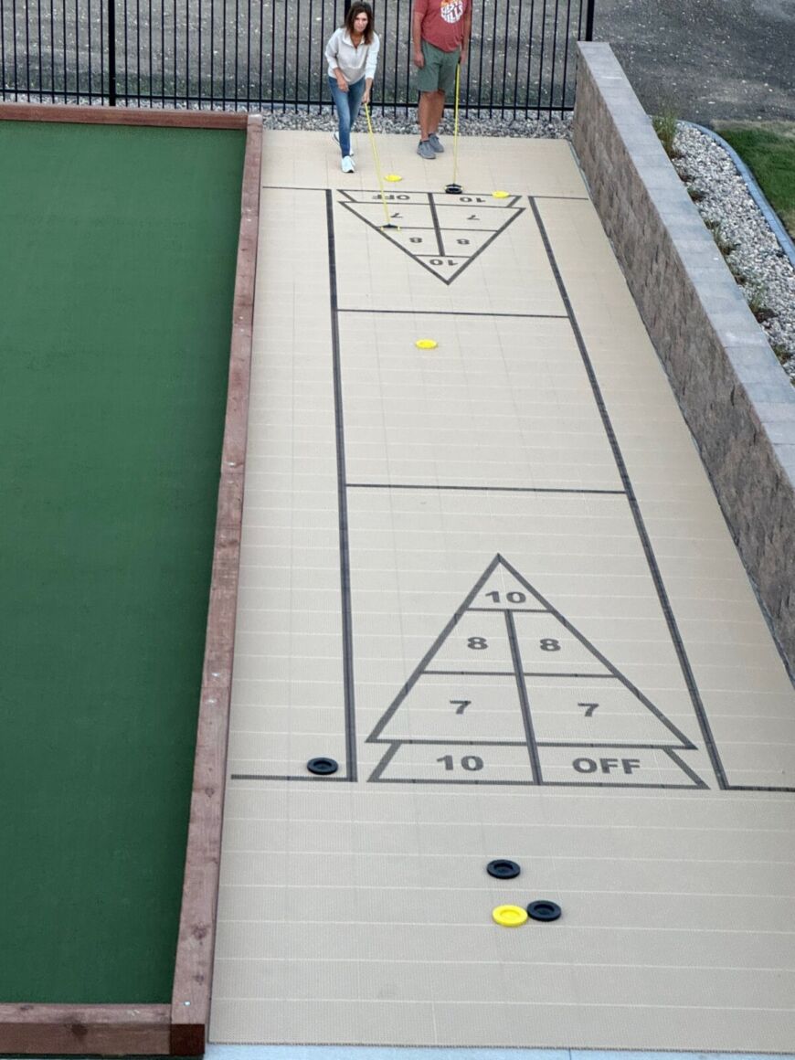 Shuffleboard court at Siesta Hills clubhouse in Mankato Minnesota