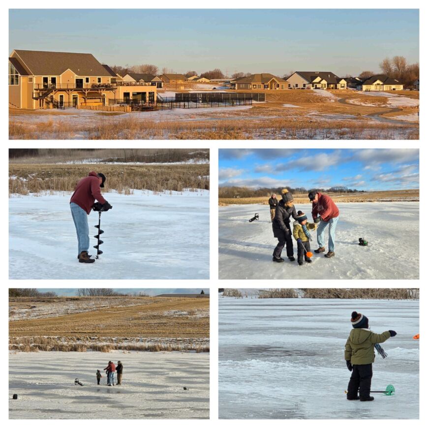 Winter recreation at Siesta Hills pond in Mankato Minnesota
