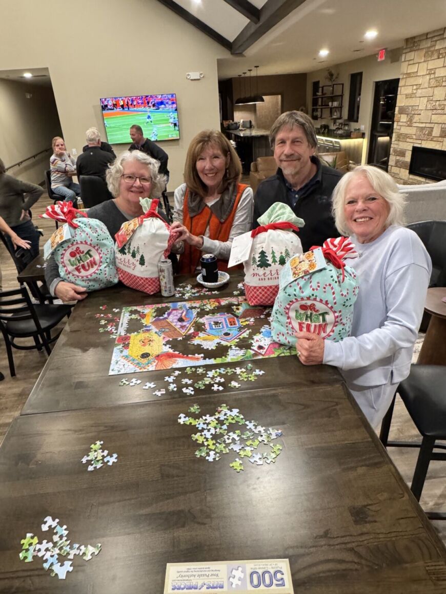 Residents participating in a puzzle contest at Siesta Hills clubhouse in Mankato Minnesota