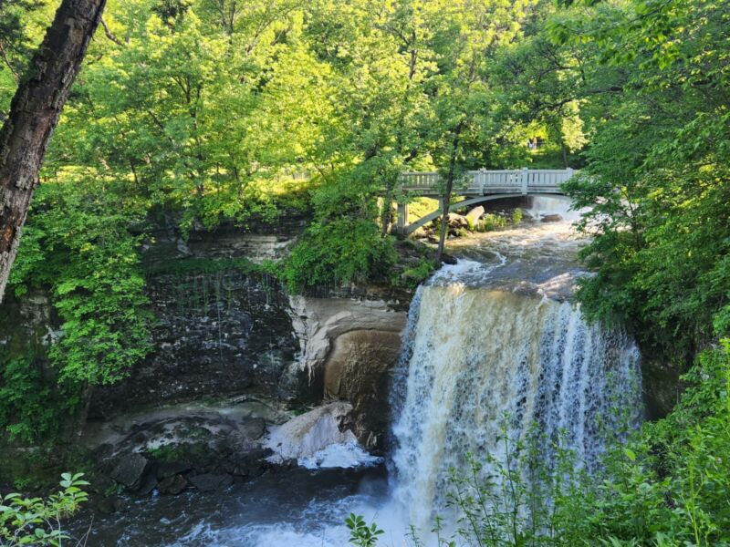 Minneopa State Park waterfall in Mankato Minnesota showcasing scenic outdoor landscape and natural beauty