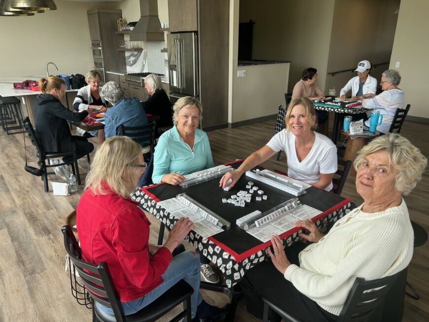 Residents playing Mahjong at Siesta Hills clubhouse in Mankato Minnesota