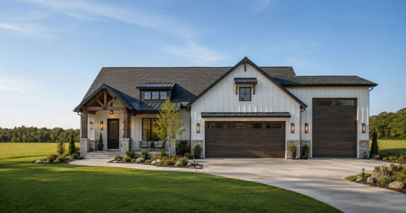 Concept RV-compatible home design inspired by residential architecture styles seen at Siesta Hills in Mankato, Minnesota